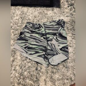 lululemon athletic shorts 
size 12/14
green/ black/ grey